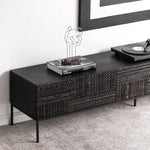 Stylish Teak and Metal TV Cabinet with Unique Design – Perfect for Modern Living Spaces hsxz-2194