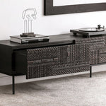 Stylish Teak and Metal TV Cabinet with Unique Design – Perfect for Modern Living Spaces hsxz-2194