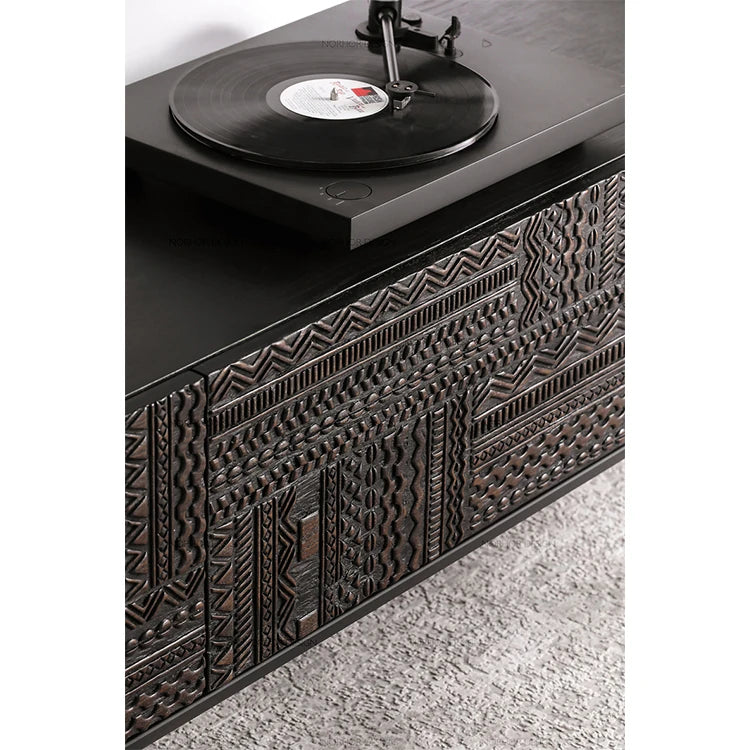 Stylish Teak and Metal TV Cabinet with Unique Design – Perfect for Modern Living Spaces hsxz-2194