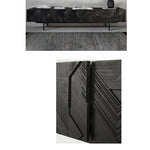 Stylish Teak TV Cabinet with Multi-layer Board and Carbon Steel Legs - Modern Home Entertainment Center hsxz-2195