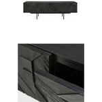 Stylish Teak TV Cabinet with Multi-layer Board and Carbon Steel Legs - Modern Home Entertainment Center hsxz-2195