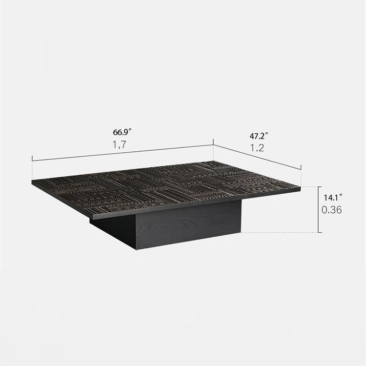 Stylish Teak Tea Table with Multi-layer and Density Board – Modern Living Room Centerpiece hsxz-2196
