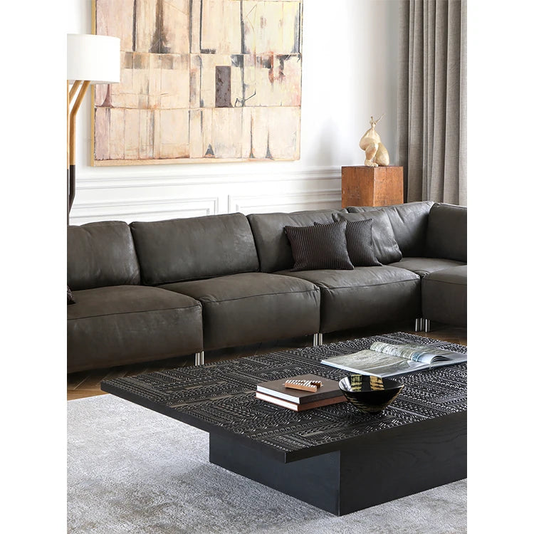 Stylish Teak Tea Table with Multi-layer and Density Board – Modern Living Room Centerpiece hsxz-2196