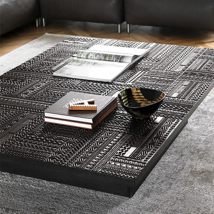 Stylish Teak Tea Table with Multi-layer and Density Board – Modern Living Room Centerpiece hsxz-2196