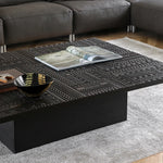 Stylish Teak Tea Table with Multi-layer and Density Board – Modern Living Room Centerpiece hsxz-2196