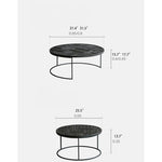 Stylish Round Teak and Metal Tea Table with Intricate Pattern Design - Modern Coffee Table for Living Room hsxz-2197