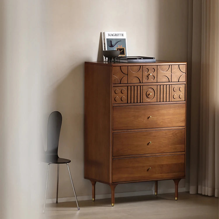 Stylish Solid Wood Cabinet with Unique Design - Multi-layer & Metal Density Board Storage Solution for Modern Homes hsxz-2199