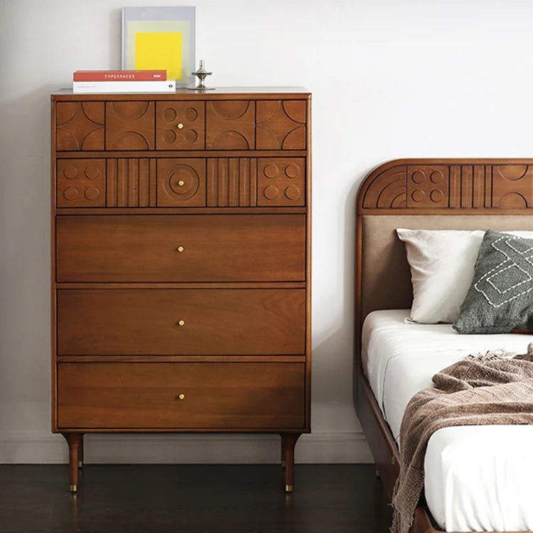 Stylish Solid Wood Cabinet with Unique Design - Multi-layer & Metal Density Board Storage Solution for Modern Homes hsxz-2199