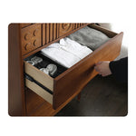Stylish Solid Wood Cabinet with Unique Design - Multi-layer & Metal Density Board Storage Solution for Modern Homes hsxz-2199