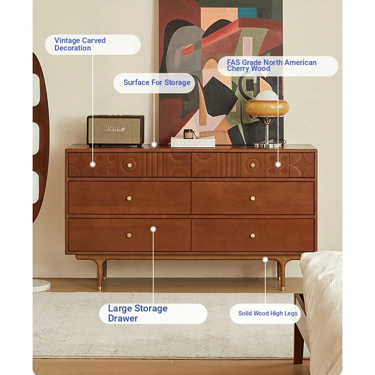 Elegant Cherry Wood Cabinet with Multi-Layer Board and Tung Wood Finish - Stylish Storage Solution for Modern Homes hsxz-2200