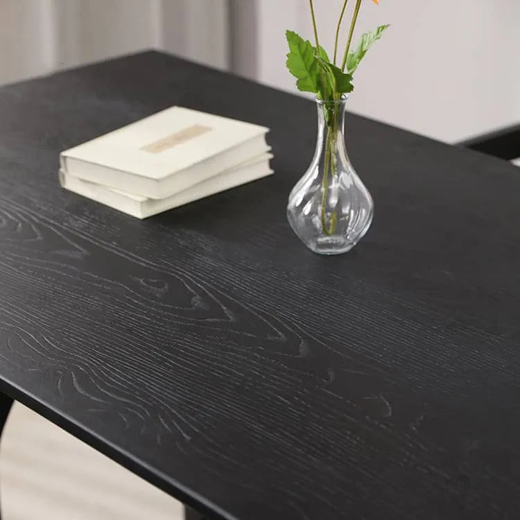 Sleek Black Pine Wood Dining Table for Modern Homes hsyj-2281