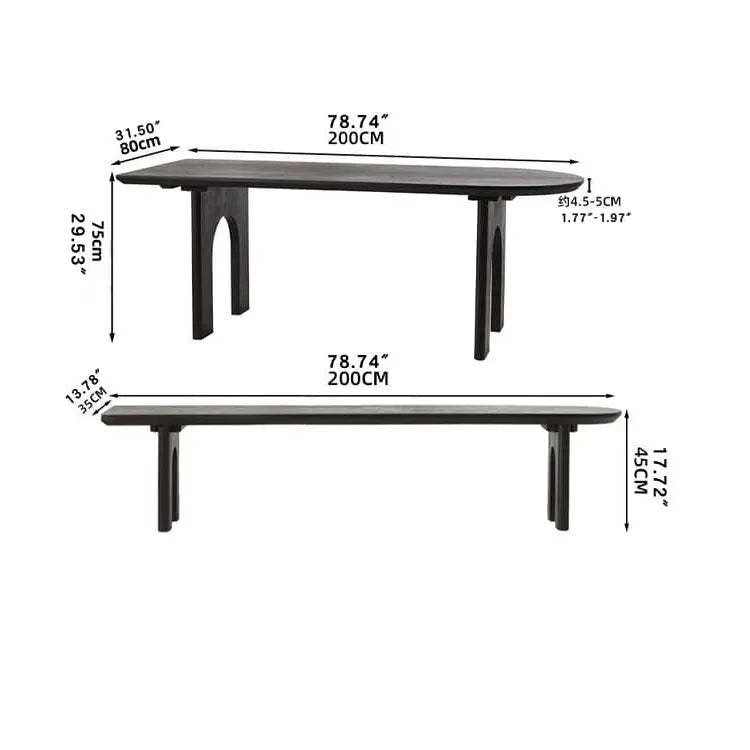 Sleek Black Pine Wood Dining Table for Modern Homes hsyj-2281