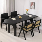 Sleek Black Pine Wood Dining Table for Modern Homes hsyj-2281