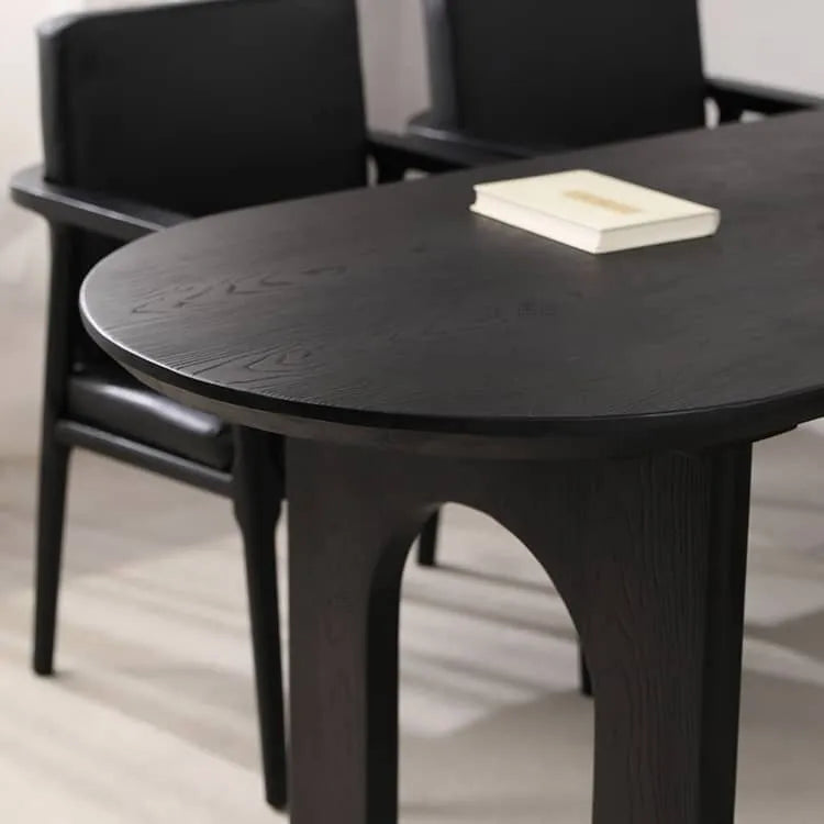 Sleek Black Pine Wood Dining Table for Modern Homes hsyj-2281