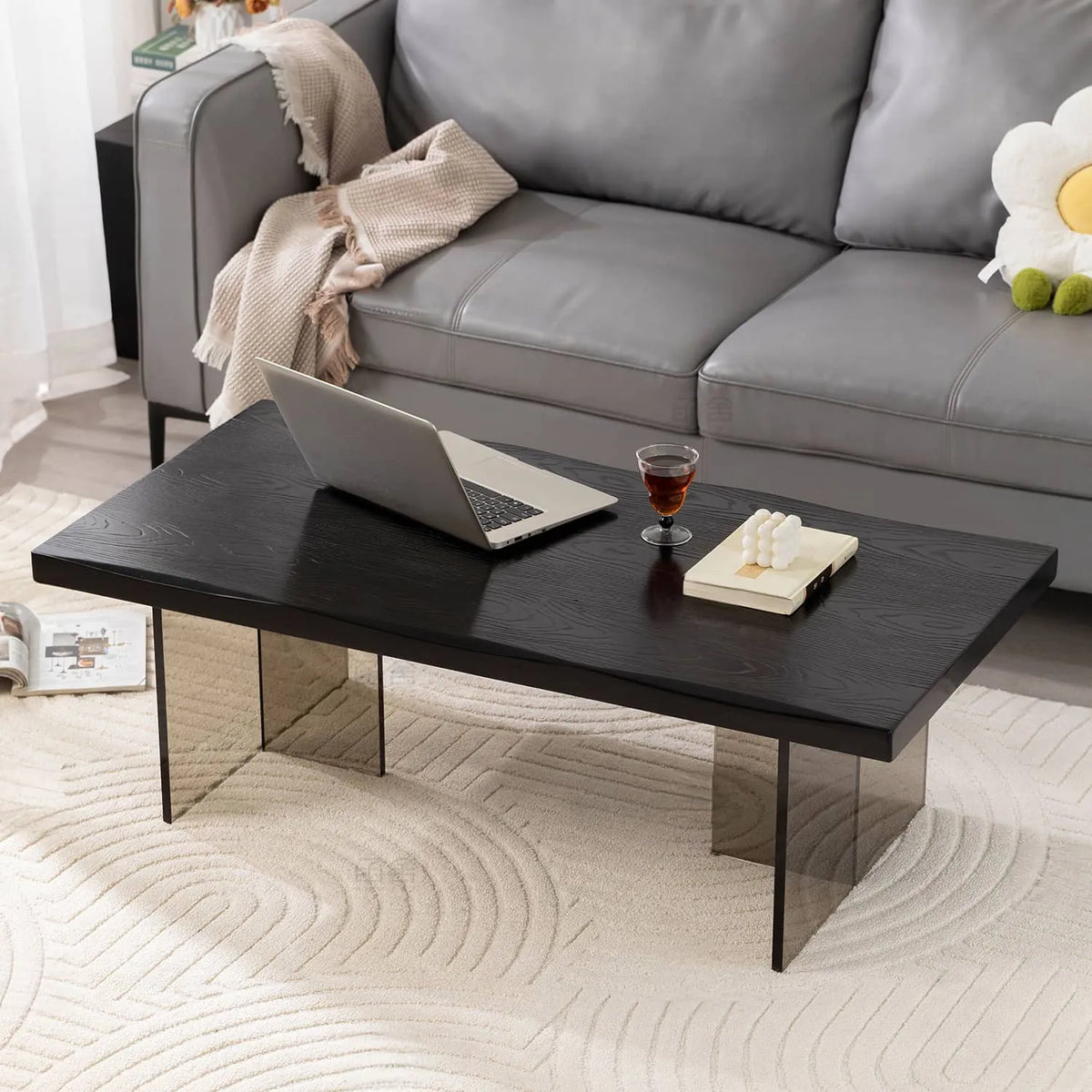 Modern Solid Wood & Acrylic Tea Table for Stylish Living Rooms hsyj-2283