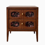Stylish Ash Wood Bedside Cupboard with Decorative Drawers for Modern Bedrooms hsysg-4966