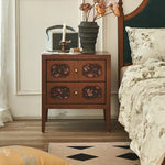 Stylish Ash Wood Bedside Cupboard with Decorative Drawers for Modern Bedrooms hsysg-4966