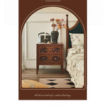 Stylish Ash Wood Bedside Cupboard with Decorative Drawers for Modern Bedrooms hsysg-4966