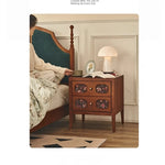 Stylish Ash Wood Bedside Cupboard with Decorative Drawers for Modern Bedrooms hsysg-4966