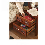Stylish Ash Wood Bedside Cupboard with Decorative Drawers for Modern Bedrooms hsysg-4966