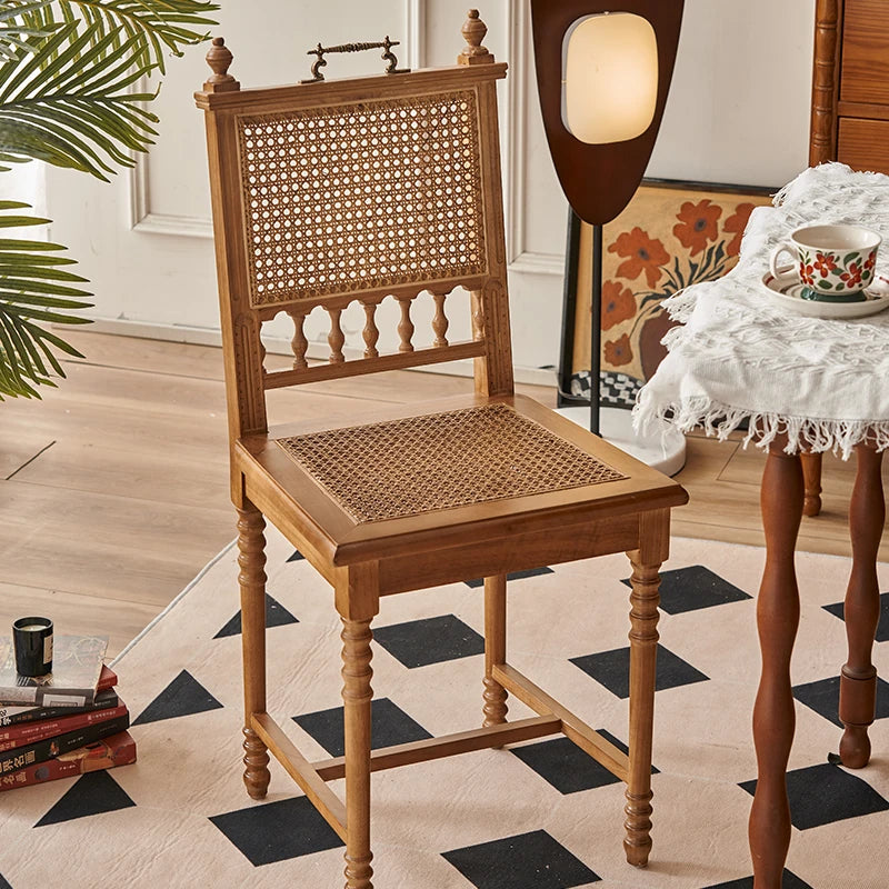 Elegant Ash Wood Chair with Rattan Weaving - Timeless Design for Your Home hsysg-4967