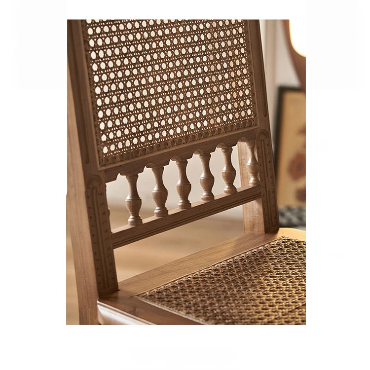 Elegant Ash Wood Chair with Rattan Weaving - Timeless Design for Your Home hsysg-4967