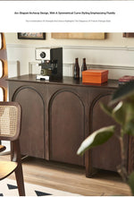 Elegant Ash Wood Multi-Layer Cabinet with Arch Design – Perfect for Modern Home Décor hsysg-4969
