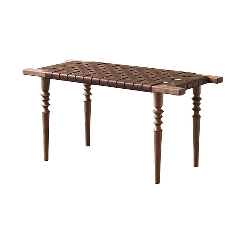 Elegant Ash Wood and Synthetic Leather Stool – Stylish Woven Design for Modern Interiors hsysg-4970