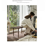 Elegant Ash Wood and Synthetic Leather Stool – Stylish Woven Design for Modern Interiors hsysg-4970