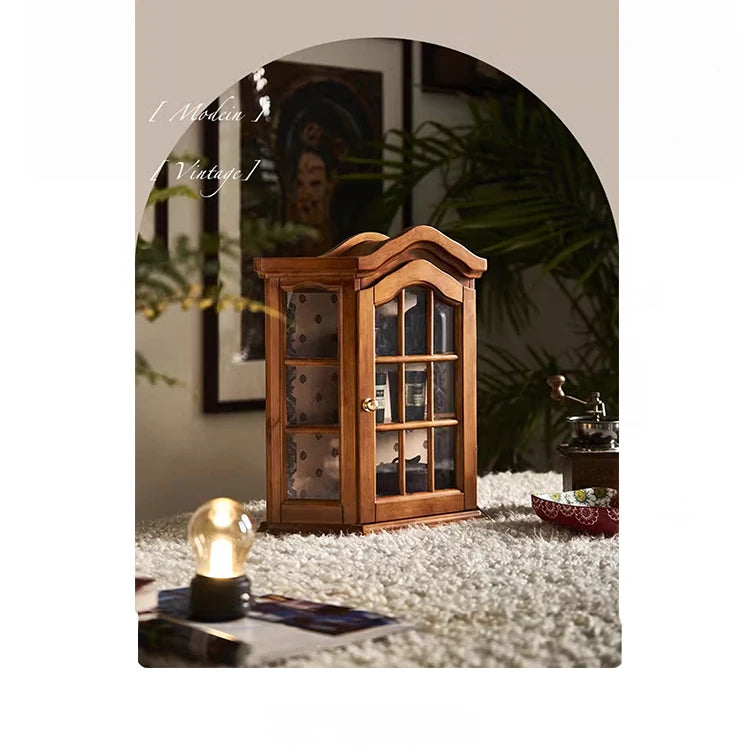 Elegant Ash Wood Glass Display Cabinet for Chic Home Decor - Perfect for Kitchen or Living Room hsysg-4975