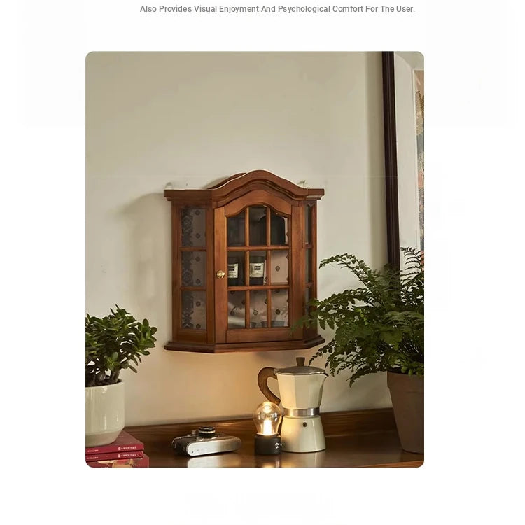 Elegant Ash Wood Glass Display Cabinet for Chic Home Decor - Perfect for Kitchen or Living Room hsysg-4975
