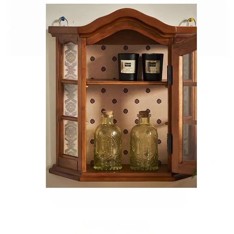 Elegant Ash Wood Glass Display Cabinet for Chic Home Decor - Perfect for Kitchen or Living Room hsysg-4975