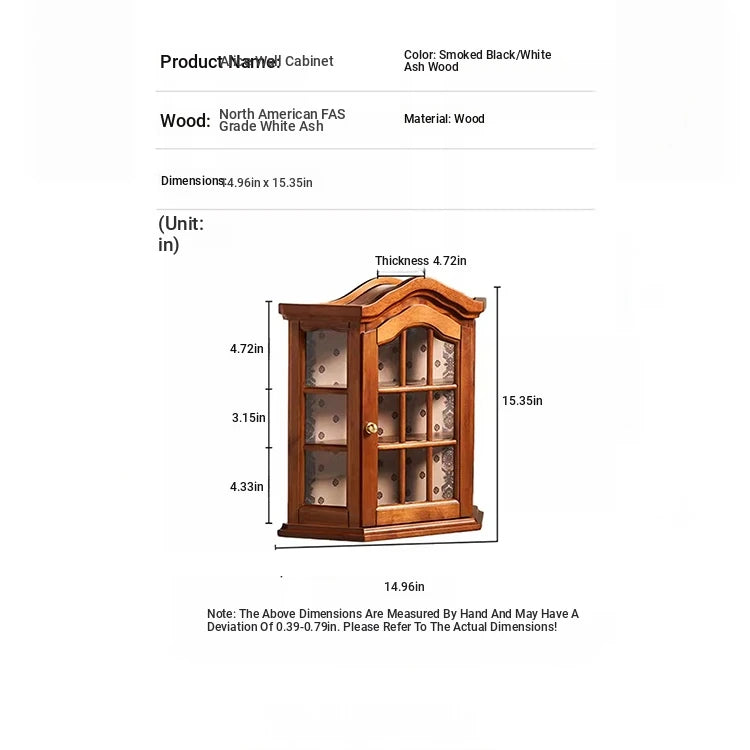 Elegant Ash Wood Glass Display Cabinet for Chic Home Decor - Perfect for Kitchen or Living Room hsysg-4975