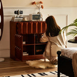 Stylish Ash Wood Multi-Layer Board Cabinet with Geometric Design – Elegant Storage Solution for Modern Homes hsysg-4976