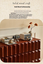 Stylish Ash Wood Multi-Layer Board Cabinet with Geometric Design – Elegant Storage Solution for Modern Homes hsysg-4976