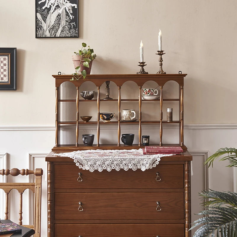 Elegant Ash Wood Storage Rack – Stylish Display Shelves for Kitchen or Living Room Décor hsysg-4977