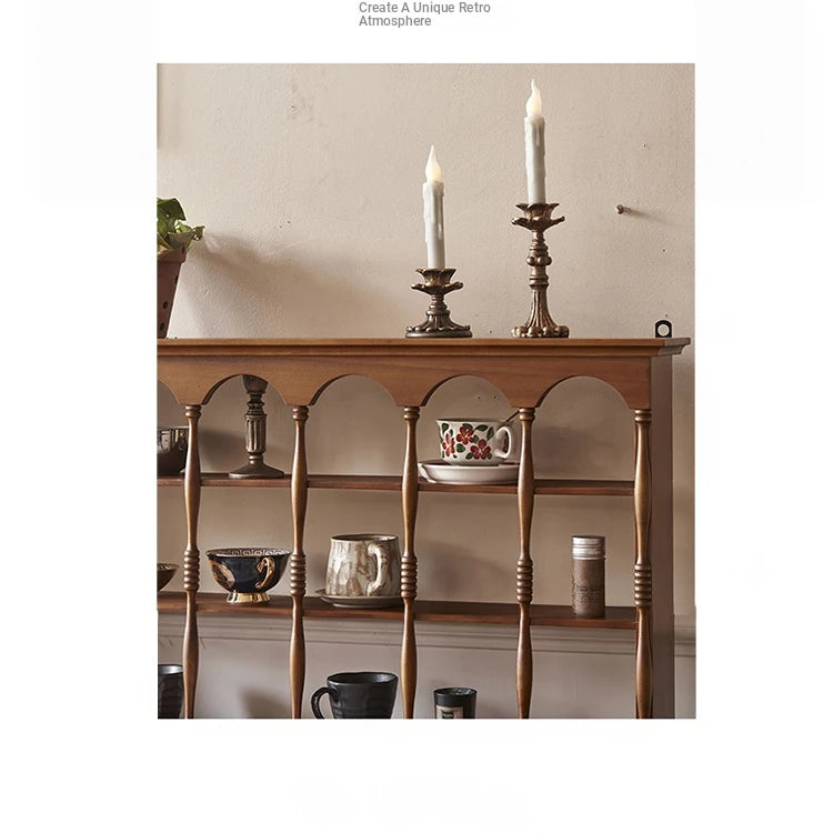 Elegant Ash Wood Storage Rack – Stylish Display Shelves for Kitchen or Living Room Décor hsysg-4977