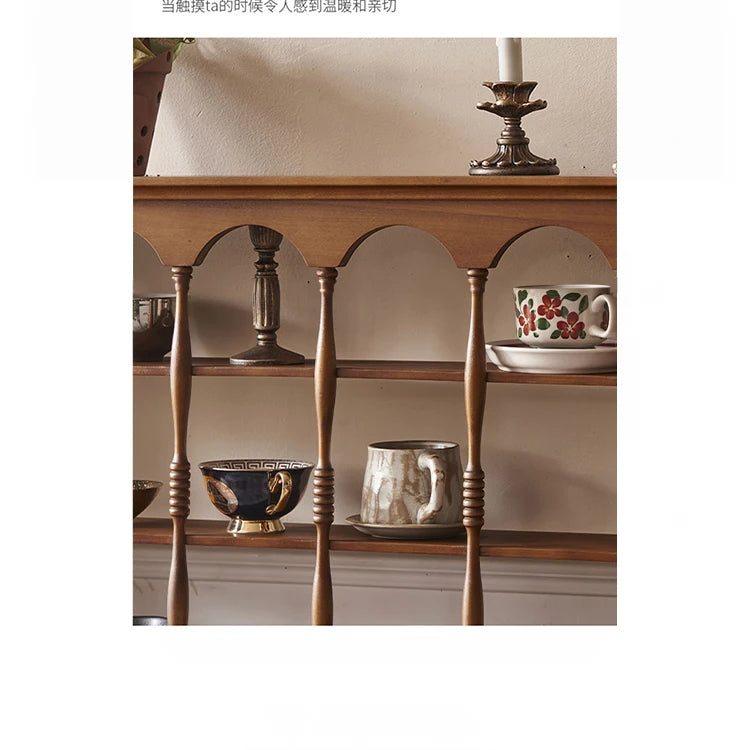 Elegant Ash Wood Storage Rack – Stylish Display Shelves for Kitchen or Living Room Décor hsysg-4977