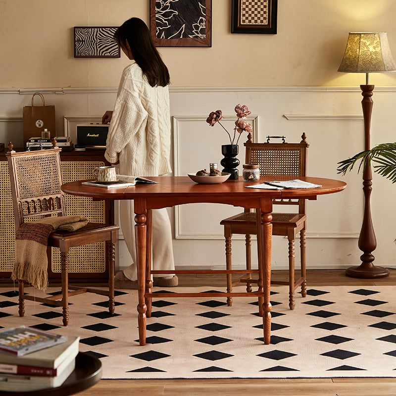 Elegant Ash Wood Dining Table - Classic Design for Cozy Living Spaces hsysg-4978