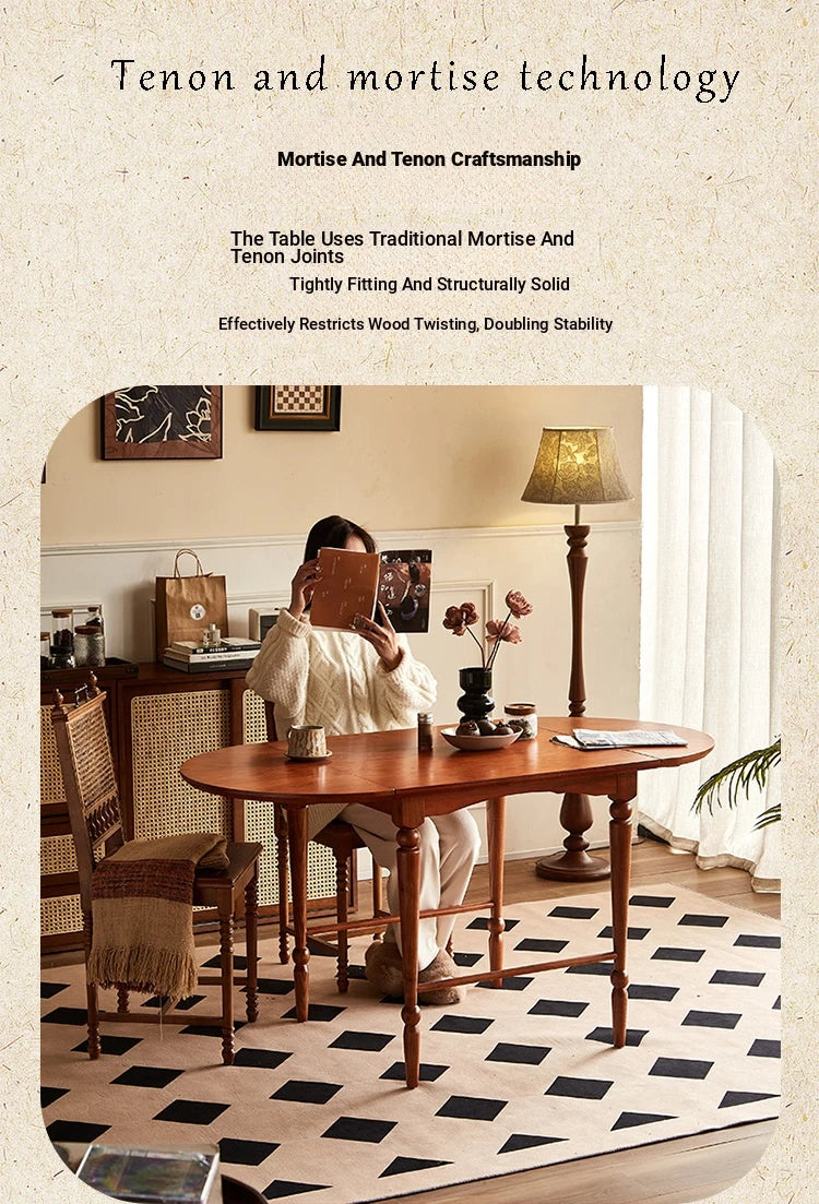 Elegant Ash Wood Dining Table - Classic Design for Cozy Living Spaces hsysg-4978
