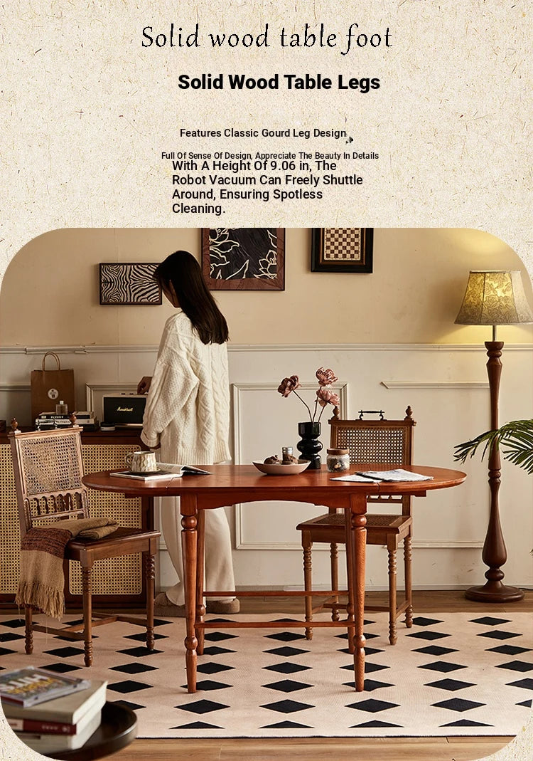 Elegant Ash Wood Dining Table - Classic Design for Cozy Living Spaces hsysg-4978