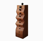 Stylish Ash Wood Multi-Layer Board Cabinet with Unique Zigzag Design - Modern Storage Solution for Any Room hsysg-4979