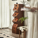 Stylish Ash Wood Multi-Layer Board Cabinet with Unique Zigzag Design - Modern Storage Solution for Any Room hsysg-4979