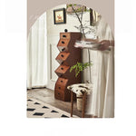 Stylish Ash Wood Multi-Layer Board Cabinet with Unique Zigzag Design - Modern Storage Solution for Any Room hsysg-4979