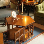 Elegant Hexagonal Ash Wood Tea Table - Unique Design for Stylish Living Spaces hsysg-4980
