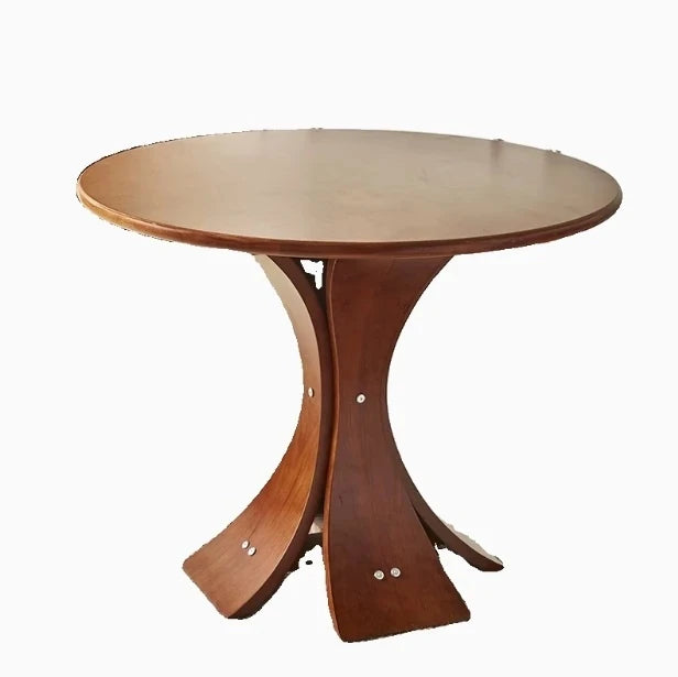 Stylish Round Ash Wood Dining Table with Unique Base Design for Modern Homes hsysg-4981