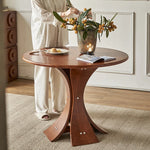 Stylish Round Ash Wood Dining Table with Unique Base Design for Modern Homes hsysg-4981