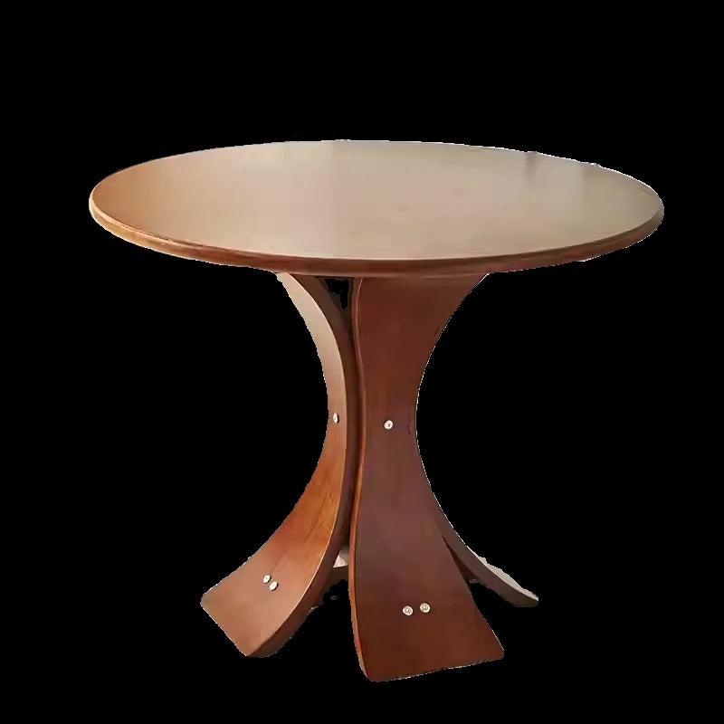 Stylish Round Ash Wood Dining Table with Unique Base Design for Modern Homes hsysg-4981