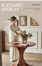 Stylish Round Ash Wood Dining Table with Unique Base Design for Modern Homes hsysg-4981