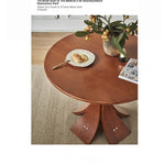 Stylish Round Ash Wood Dining Table with Unique Base Design for Modern Homes hsysg-4981